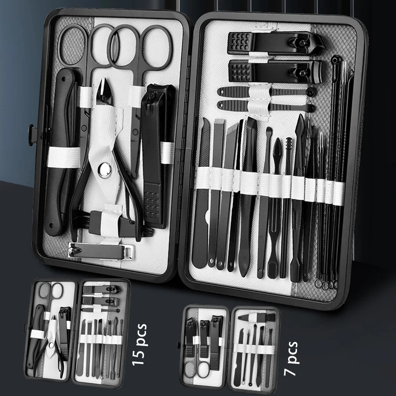 10/15/25 Stück Nagelknipser-Sets, hochpräziser Nagelschneider aus Edelstahl, Pediküre-Set, Nagelfeile, scharfe Nagelschere und Haarschneidemaschine