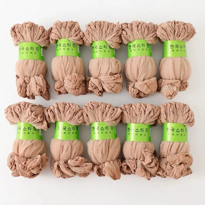 10 أزواج من الجوارب الصيفية الشفافة فائقة النحافة للنساء من النايلون للسيدات قصيرة الكاحل Meias مرنة كريستال الربيع الحرير سوكس