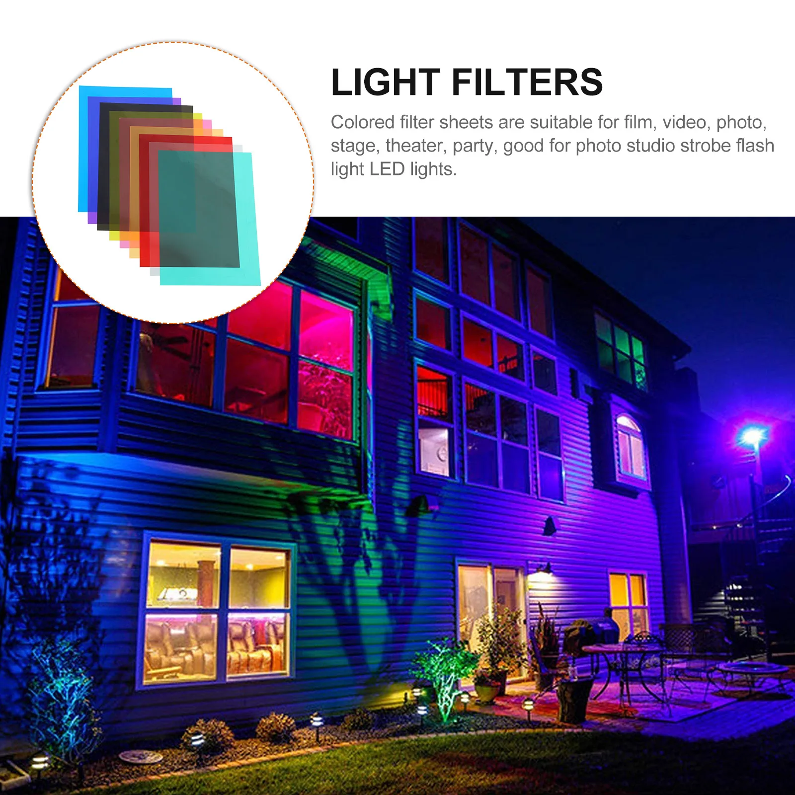 

9pcs Light Diffuser Sheets Colored Plastic Filters For Photography Lighting Gels Film Studio Party Decor Use High Light