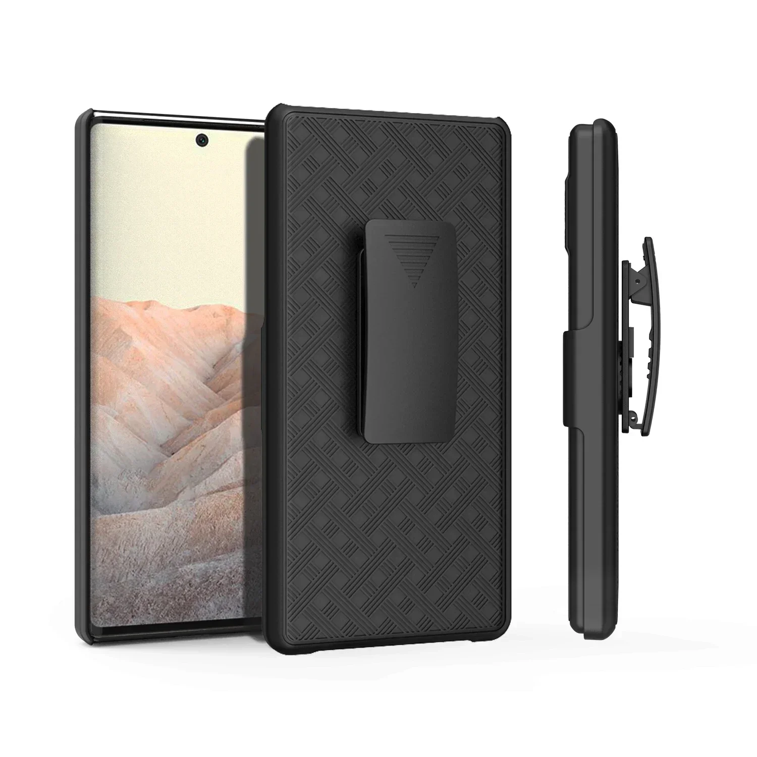 2In1 Hybrid Hard Shell Holster Combo Case with Kickstand Back Cover for Google Pixel 6 Pro Belt Clip Case Phone Cover image 6