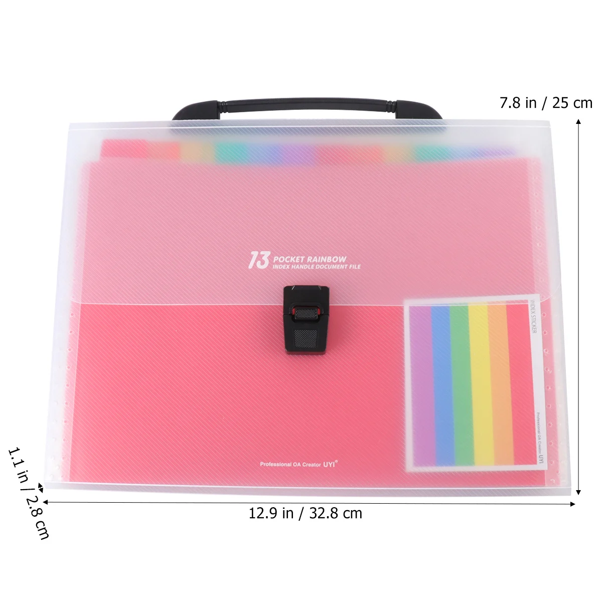 

13 Pockets A4 Accordion File Folder Rainbow Expandable Portable Document Organizer Bag For Office Multilayer Plastic