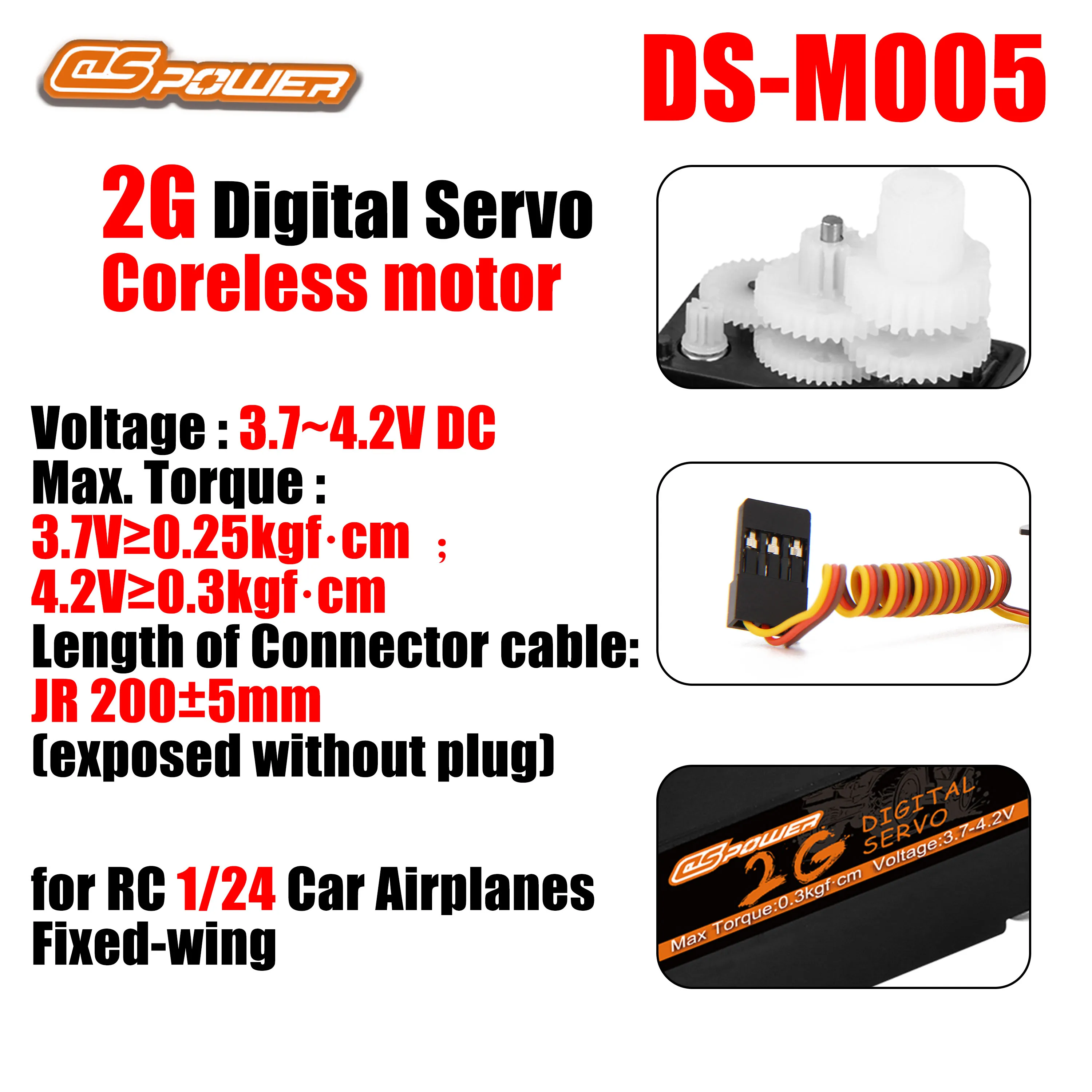 

DSpower 2g Coreless Motor Micro Digital Servo 3.7~4.2V for 1/24 RC Cars Airplanes Fixed-wing Helicopter Boat Duct Plane Robots