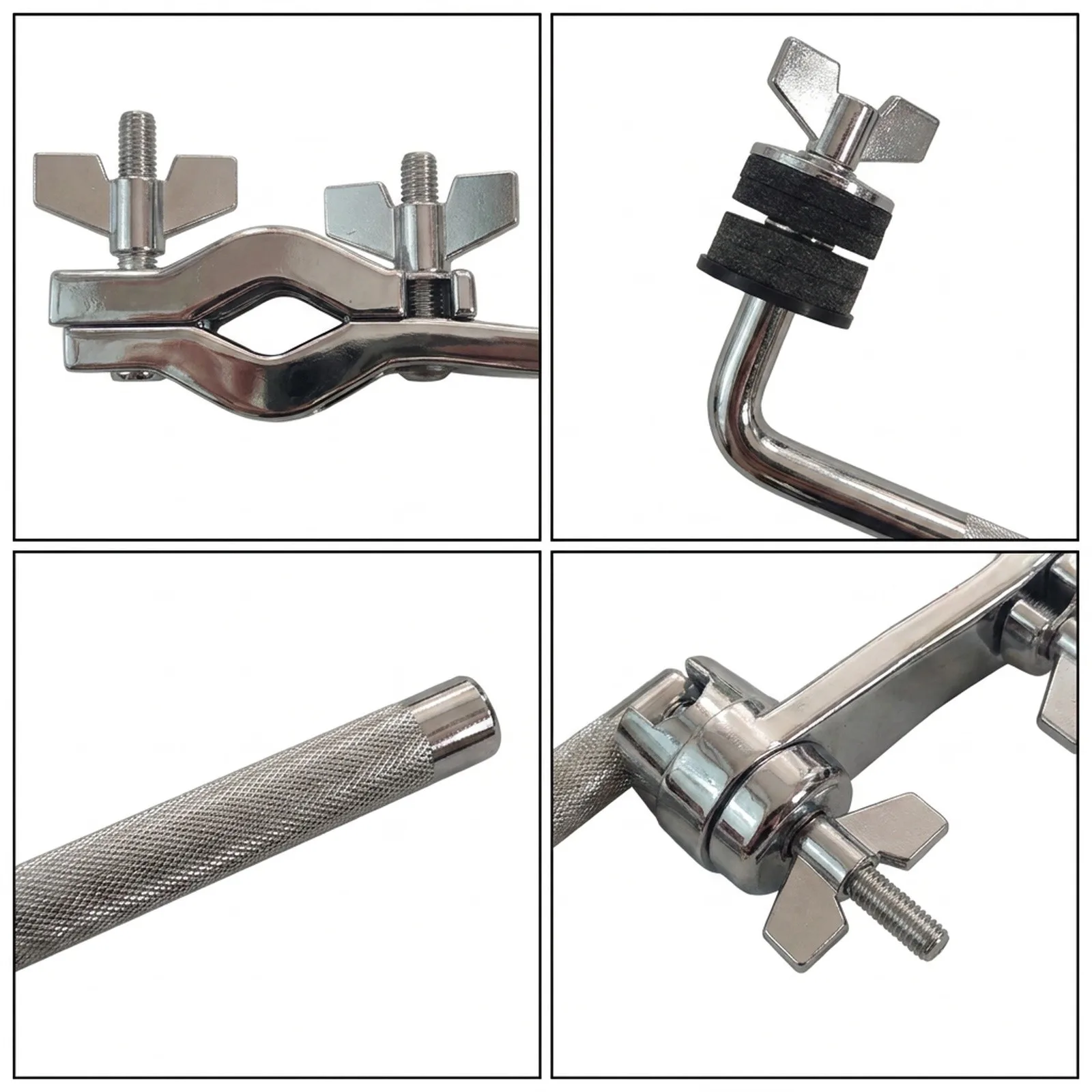 1pcs Useful Drum Set Mounting Clamp Cymbal for boom Arms With Clamp Holder Bracket Silver Adjustable Fit Mounting Clamp Tools