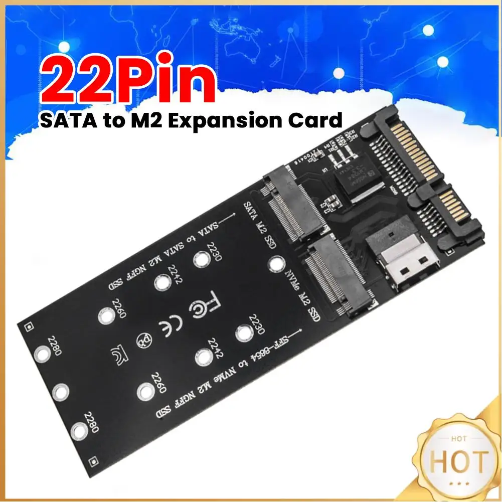 

M.2 To SATA Adapter SFF-8654 To M2 NVME SSD Converter 22Pin SATA To M2 Expansion Card 2 in 1 Combo Adapter for PC Mainboard