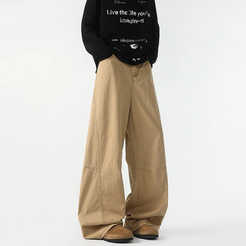 

​​2026 Autumn Men's Cargo Pants - Japanese Loose Fit Straight Leg Tactical Work Trousers, Casual Wide-Leg for Men's Clothing 8XL