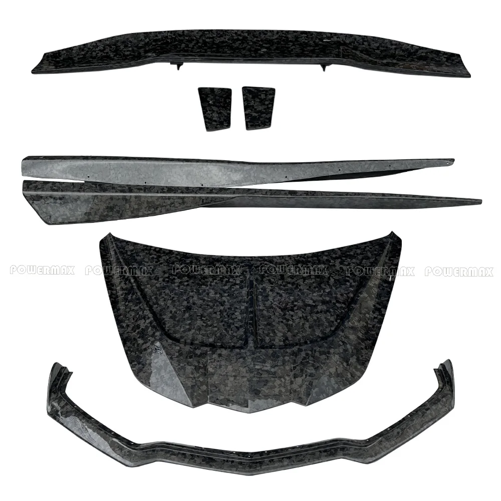 Forged Carbon Fiber Bodykit Side Skirts Front Lip for Chevrolet Corvette C8  Front Hood Rear Wing Rear Diffuser