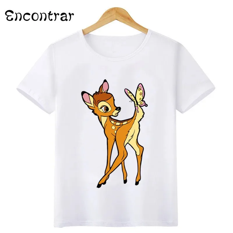 Disney Kids T-shirt Deer Bambi Rabbit Thumper Print Funny Girls Clothes Baby Boys Short Sleeve T Shirt Children Clothing,HKP5497