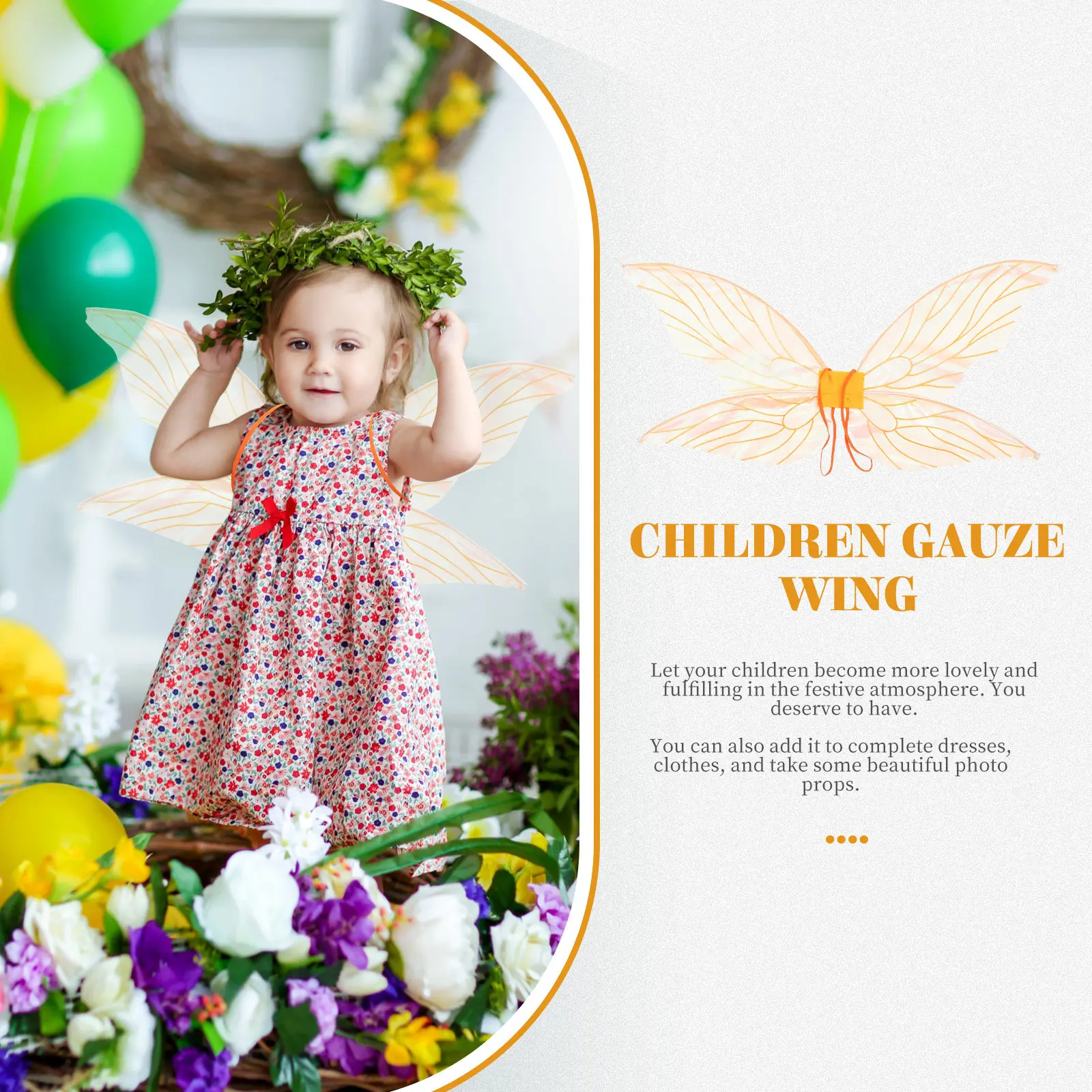 Professional Angel Wing Gauze Cosplay Party Prop Adorable Fairy Wing Performance Decoration Fairy Cosplay Prop