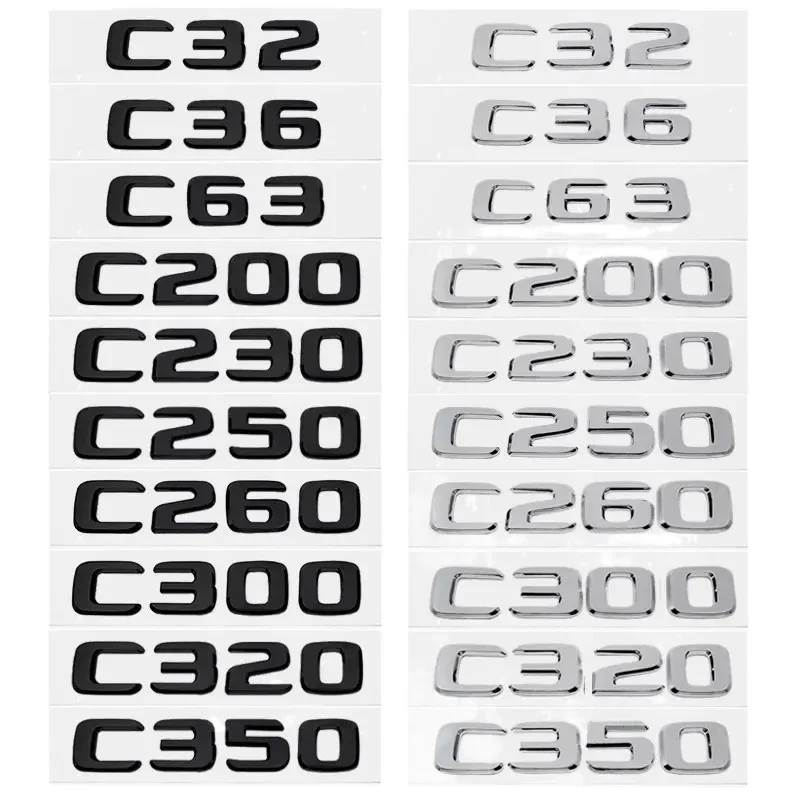 2017-2023 ABS pour C32 C36 C55 C63 C200 C220 C230 C250 C260 C300 C320 C350 C420 C500 C550 emblème arrière Logo accessoires