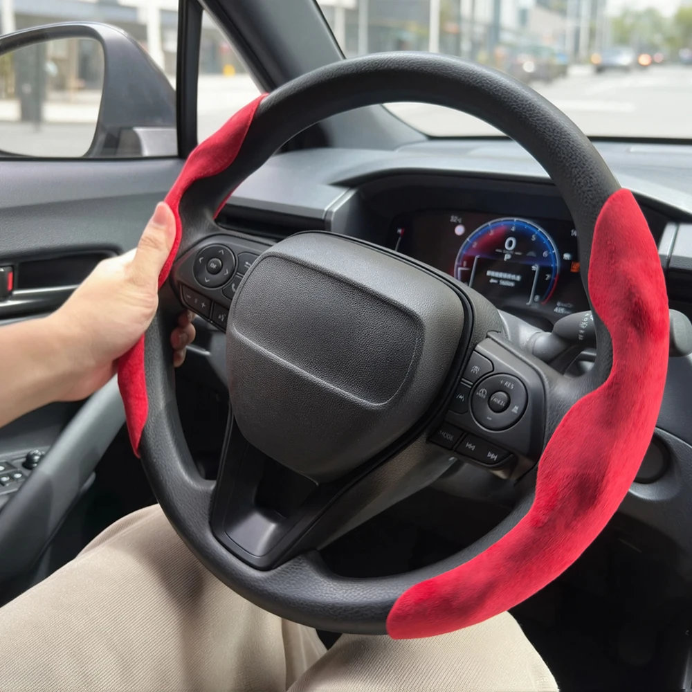New Suede Leather Car Steering Wheel Side Trim Wrap Non-Slip Handle Cover Interior For Fiat Doblo 600 Tipo Scudo Ulysse Fullback