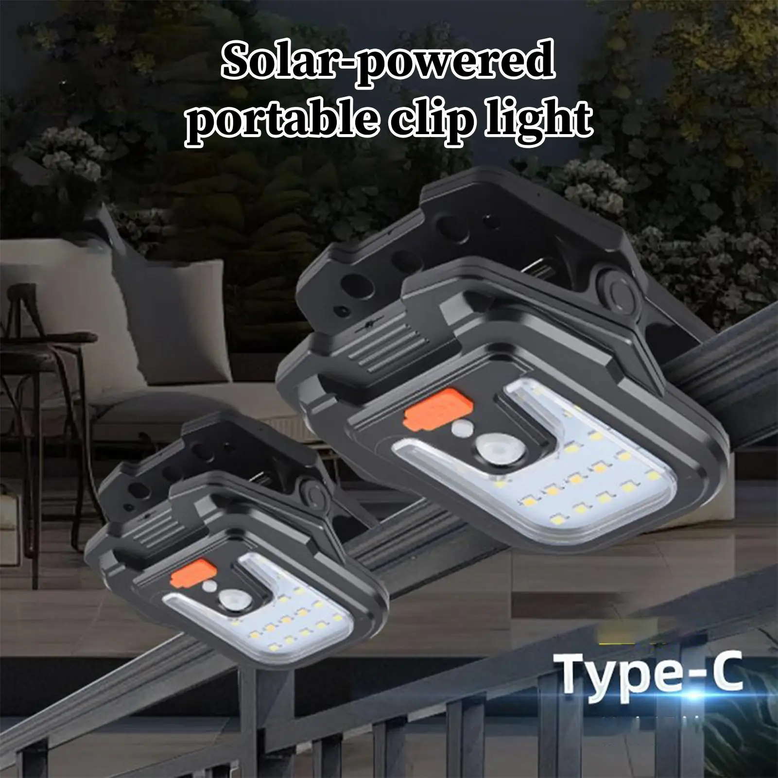 Clip On Solar Lights Outdoor Waterproof Security Light Motion Sensor Lighting Portable LED For Fence Gate Garden Garage Camping