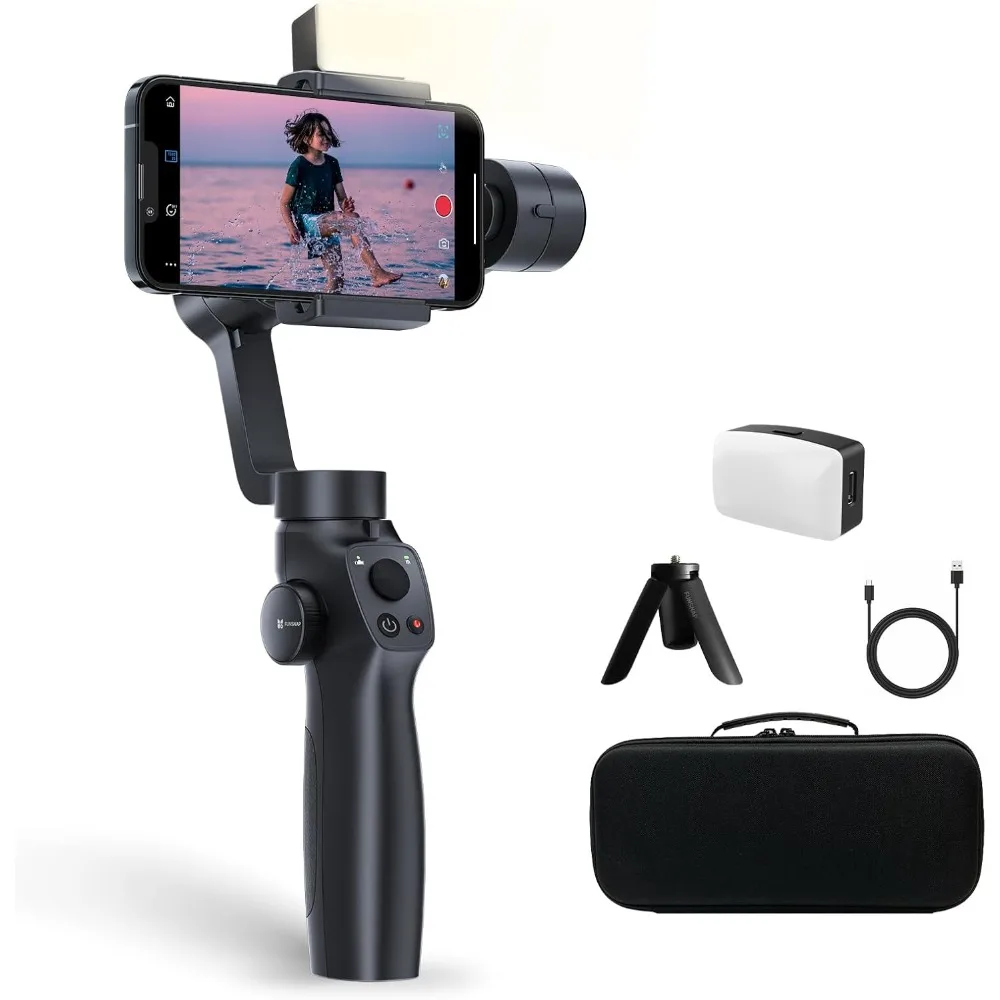 

Стабилизатор FUNSNAP Gimbal для смартфона, 3-осевой стабилизатор телефона, Ручной Стабилизатор со штативом, функция отслеживания лица, Tiktok YouTu