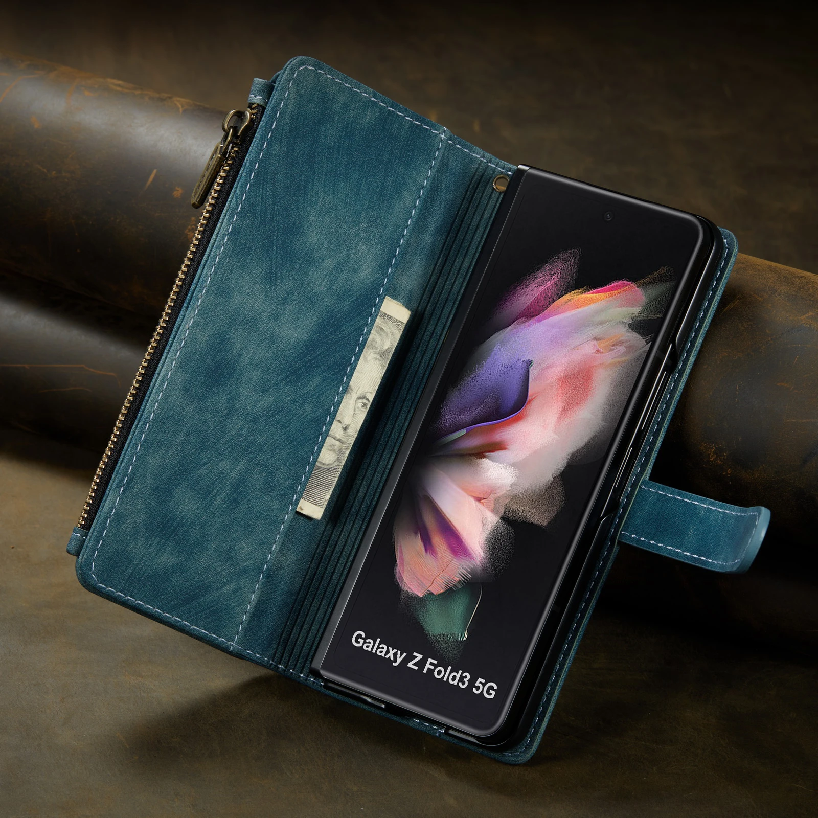 Drop Protection Full Coverage Leather Case for Samsung Galaxy Z Fold 4 Fold4 Fold3 5G Fold 3