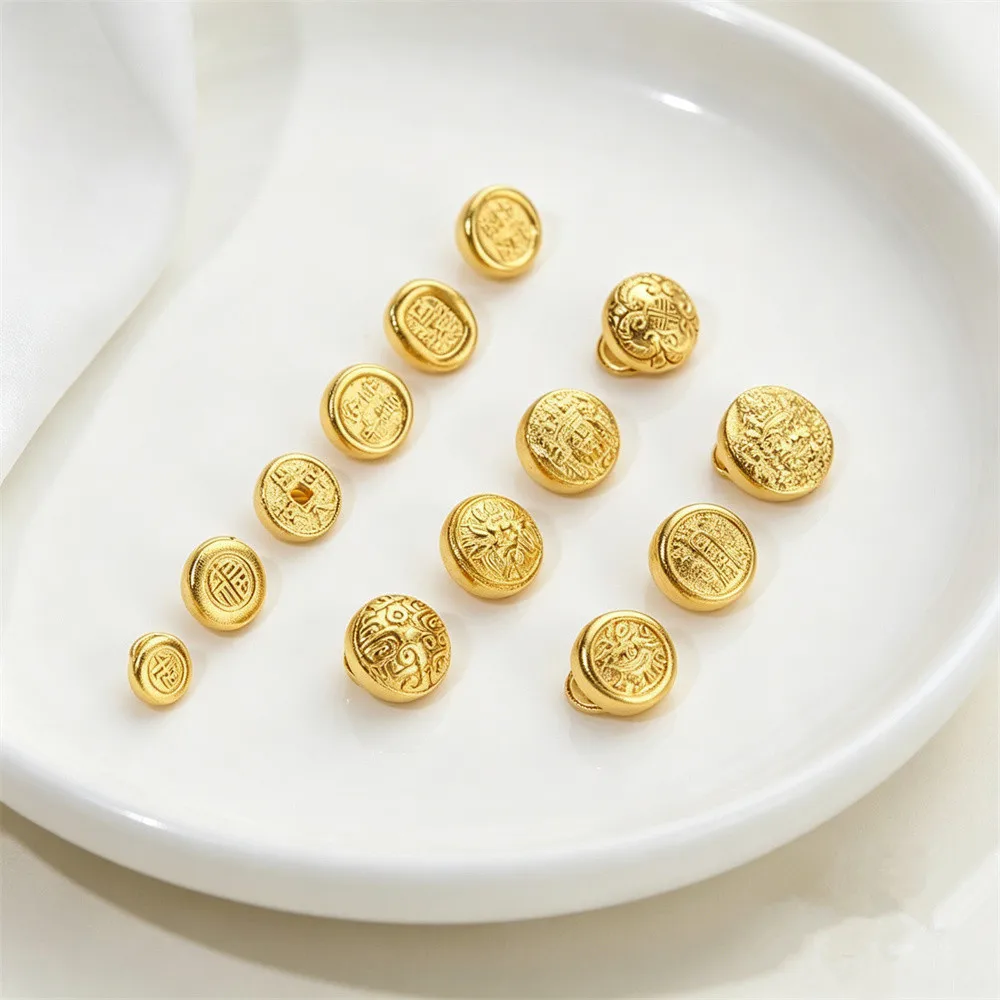 Vietnam Sand Gold Zakiram Jifu Peace and Joy Yellow God of Wealth Bracelet Buckle Necklace Buckle Gold Button