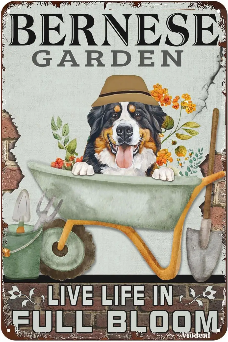 

Funny Tin Sign Bernese Dog Garden Metal Retro Wall Decor for Home Gate Bars Restaurants Cafes Office Store Pubs Club