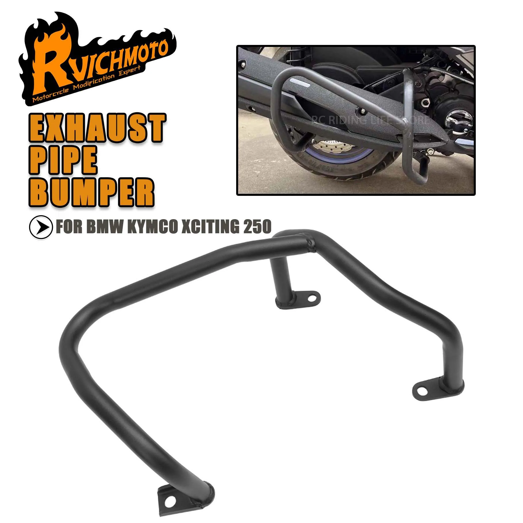 

Xciting 250 Motorcycle Exhaust Pipe Bumper For Kymco Xciting250 Muffler Protector Falling Protection Crash Barrier Bar Guard