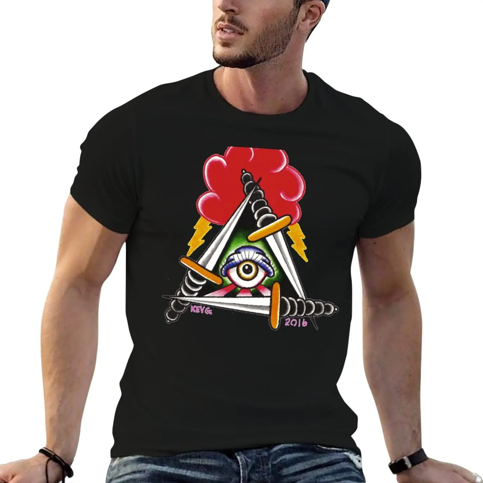 

ILLUMINATI DAGGERS - Art By Kev G T-Shirt t shirts for man cotton soft t shirts with prints T-Shirt