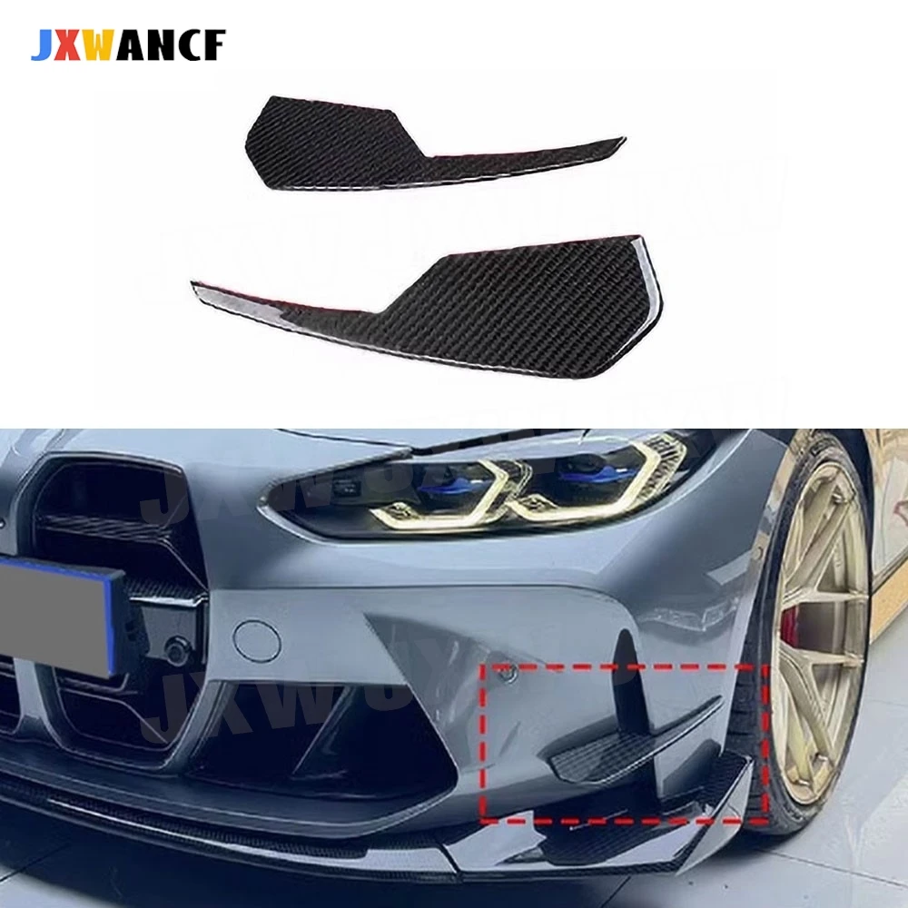

JXWANCF для BMW G80 M3 G82 G83 M4 2021+ прочные плавники переднего бампера, разветвители, сухое углеродное волокно, 3D Stlye FRP