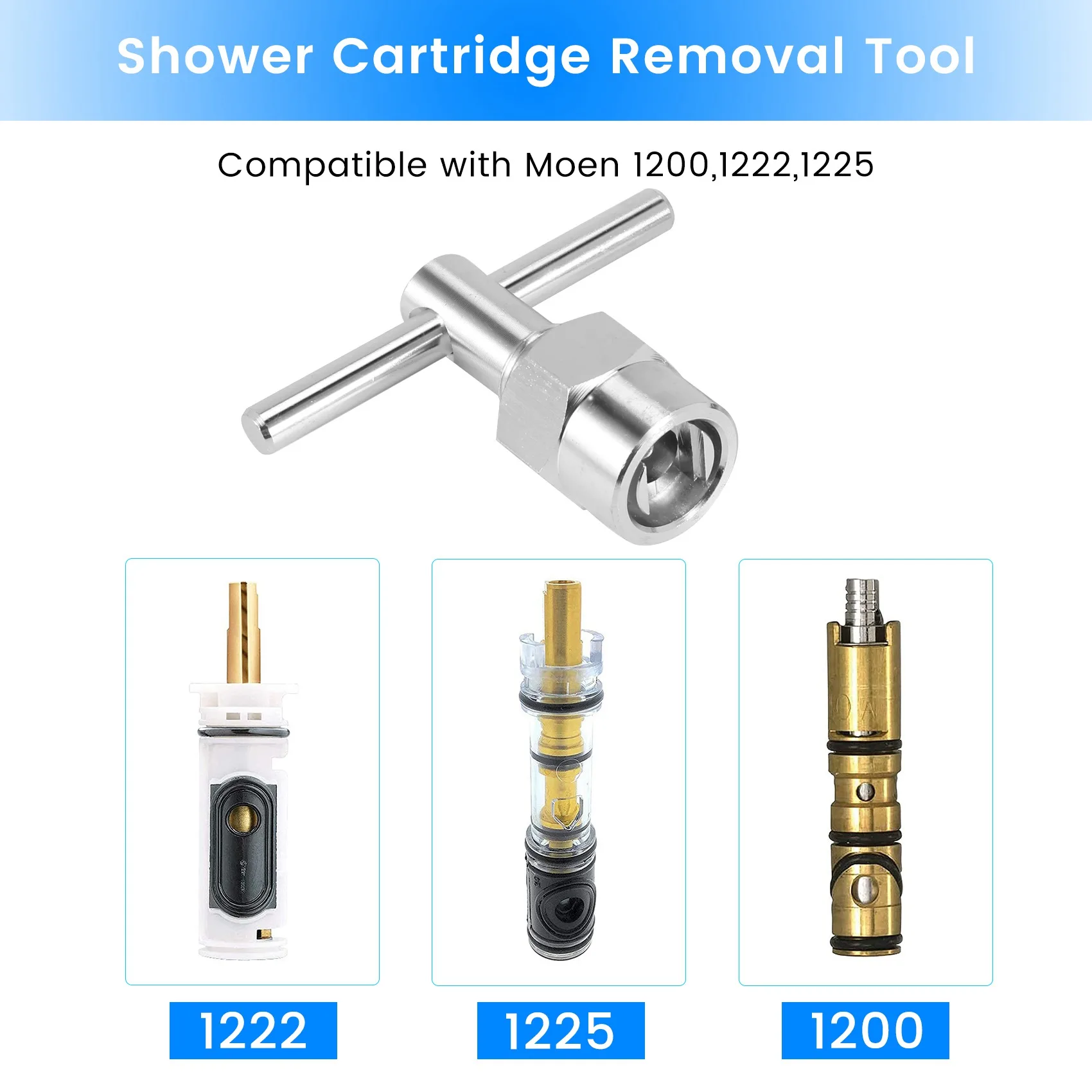 2Pcs Cartridge Puller Tool Faucet Cartridge Puller Shower Faucet Core Removal Tool Compatible with Moen 1200, 1222, 1225