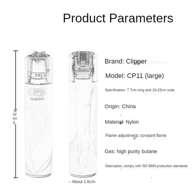 Spanish Original Clipper Gas Lighter with Personality Pattern Refillable Gas Lighter 8 Pieces Boxed Smoking Set Collection Gift view 6