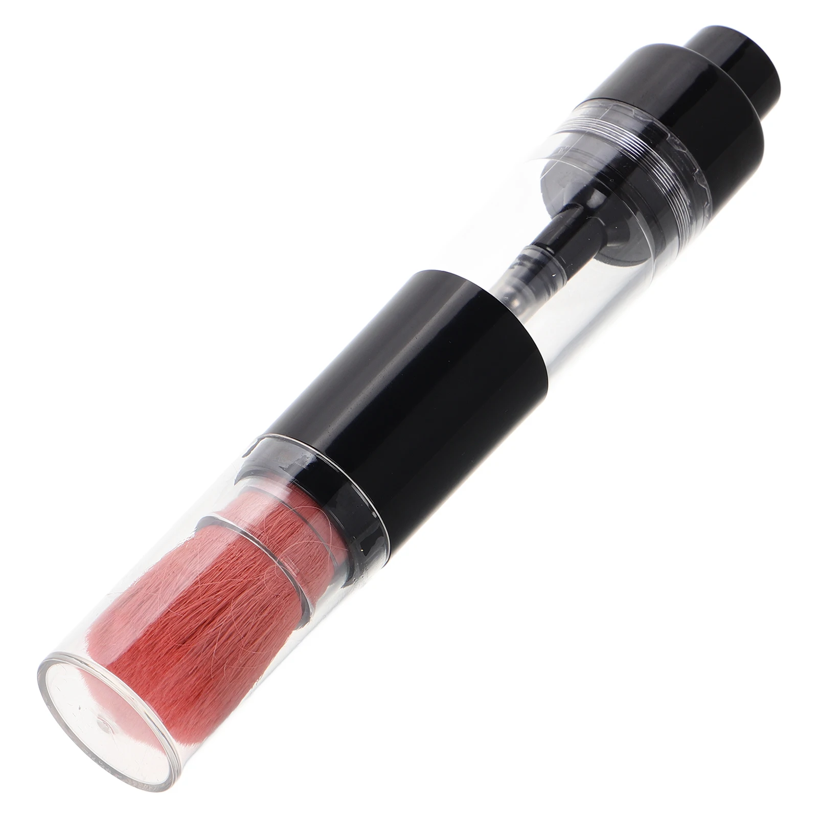 

Press Type Makeup Brush with Built-in Refillable Powder Container for on-The-Go Blush and Foundation Quick Application Travel