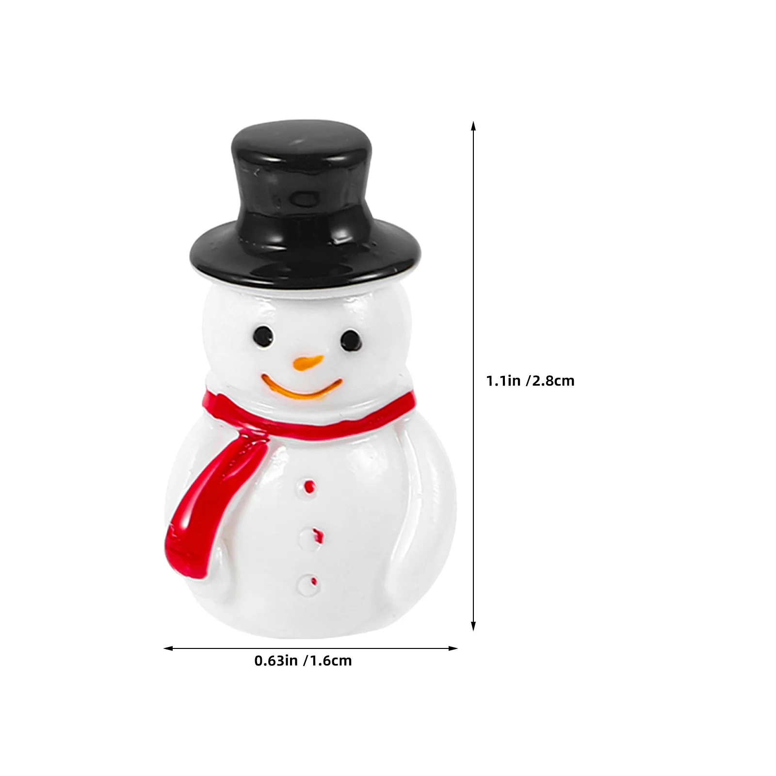 100Pcs Mini Resin Snowman Decor Christmas Ornaments Figurines Hats DIY Snow Globes Fairy Garden Tabletop Mini Snowman