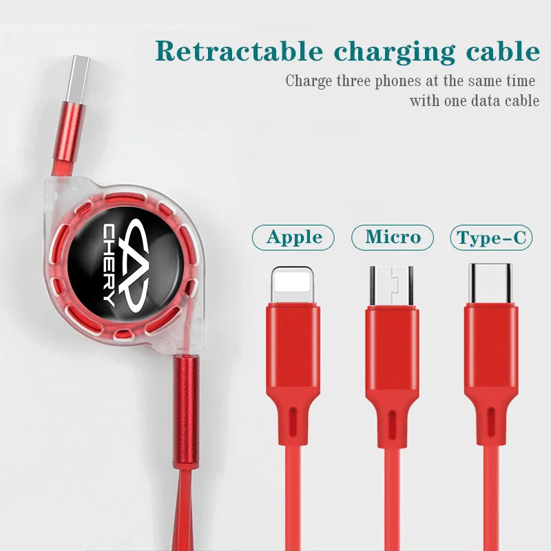 3 في 1 مايكرو USB نوع C كابل شحن شاحن متعدد لشيري تيجو 5 2 3 7 برو 8 5X IQ QQ Fulwin Face Arrizo A1 A3 A5