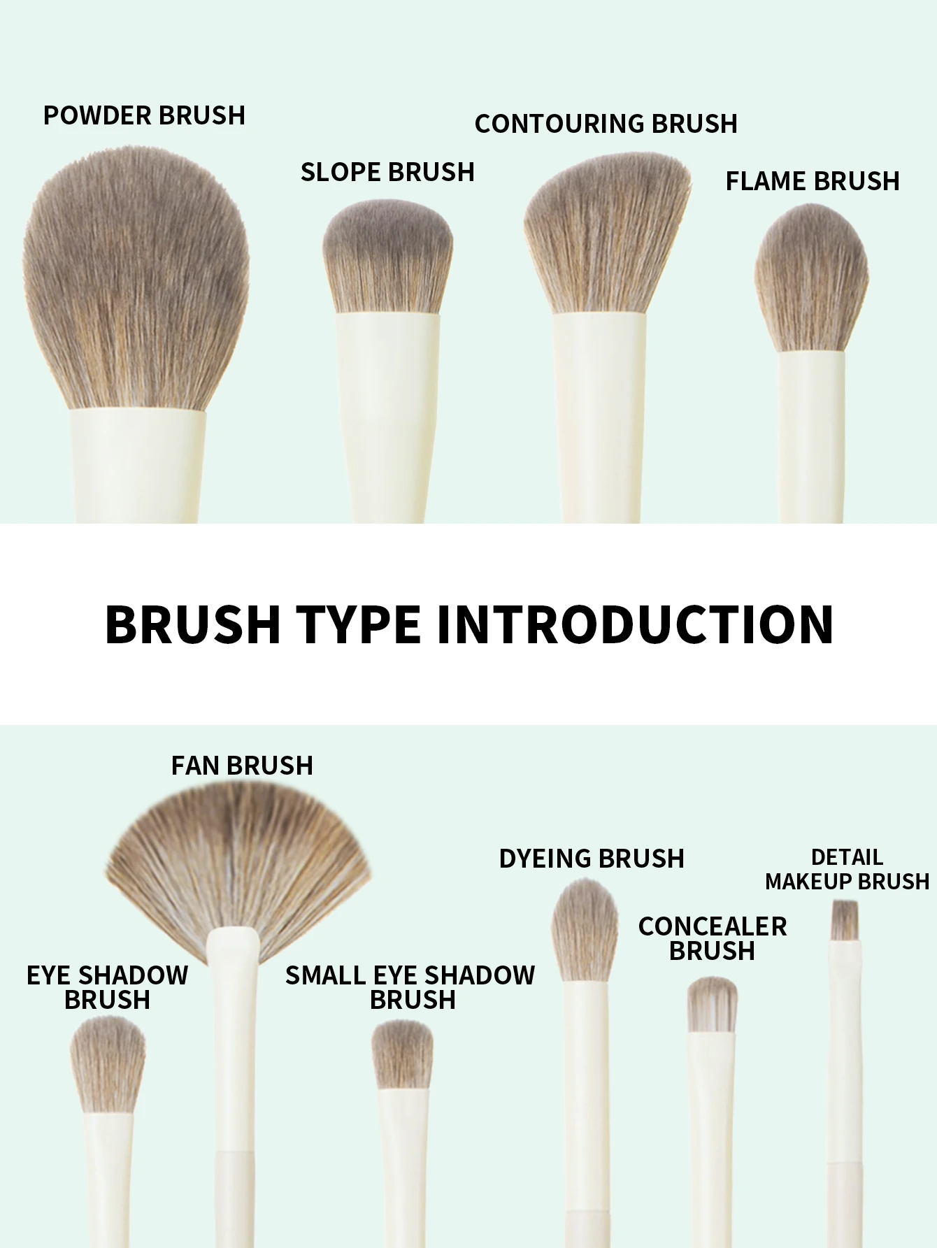 10 PCS Multi functional specialty Makeup Brushes Set Eye Shadow Foundation Women Cosmetic loose Powder Blush Blending Beauty con