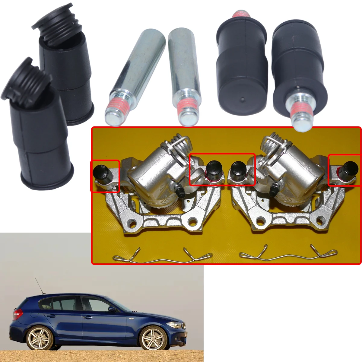 

Front Brake Caliper Slider Guide Pin Bolt Kits for BMW E82 E87 F20 F21 E46 F10 F11 E84 F25 F26 Left Right Disc Bushing Repair