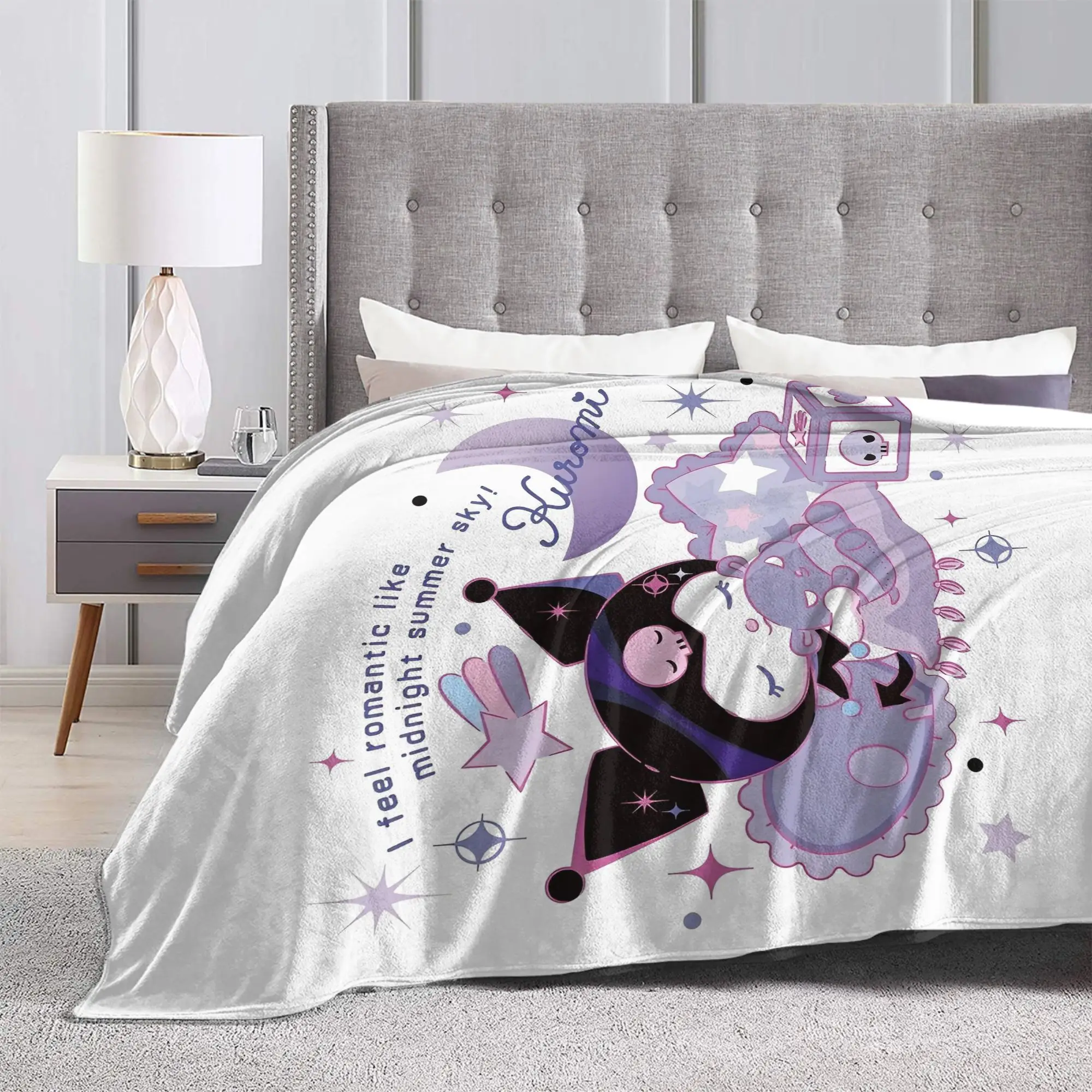 الكرتون منتصف الليل كورومي باكو بطانية الصوف رمي البطانيات الصيف تكييف الهواء شخصية فائقة النعومة الدافئة المفرش