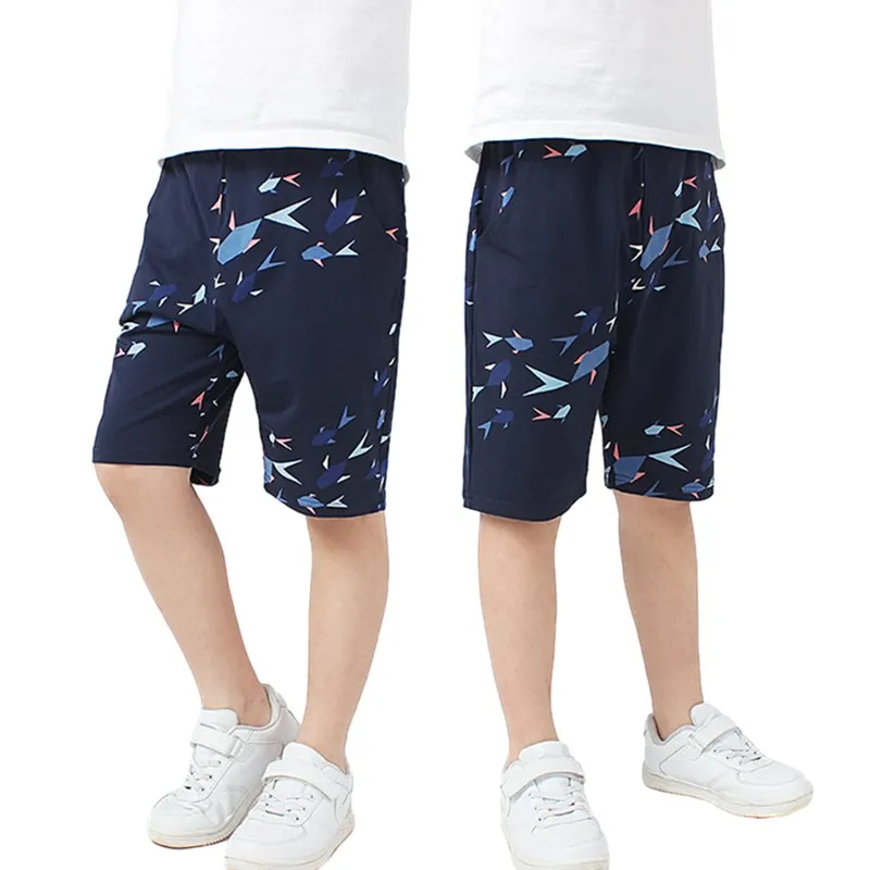 

2024 New Korean Version Children's Summer Sport Shorts Kids Full-Print Breathable Five-Points Pants For Boys 4-13 Years Wear