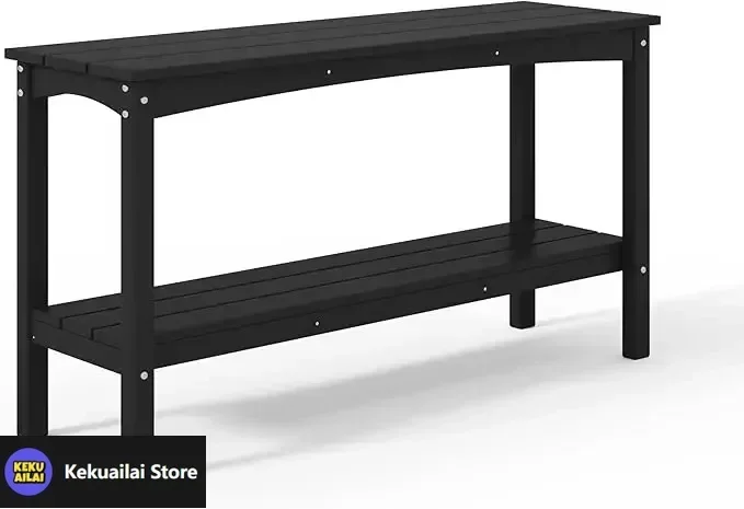 

Patio Console Table, 55'' 2-Shelf Said Table Indoor Outdoor Multifunctional Buffet Bar Storage Organizer for Entryway, Green