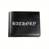 Bathory Gothic Font Logo: Business Mens Casual Elegant Simple Practical Quality Wallet Stylish Printing Graphic Creative Christm