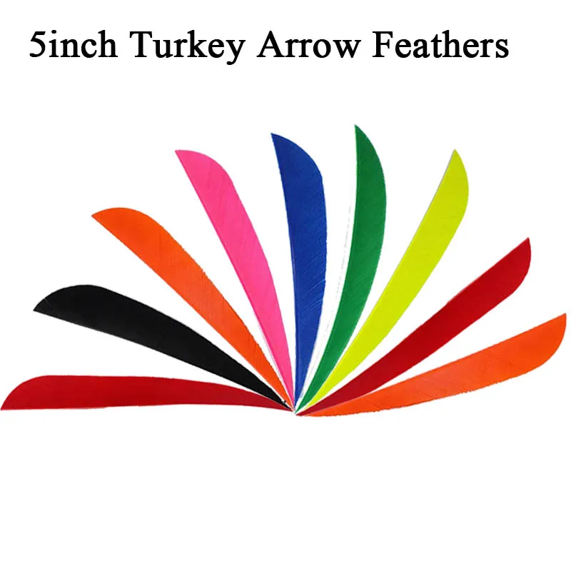 

50pcs 5" Arrow Feathers Natural Material Outdoor Archery Turkey Fletching For Bow Arrow Shooting Hunting DIY Vanes