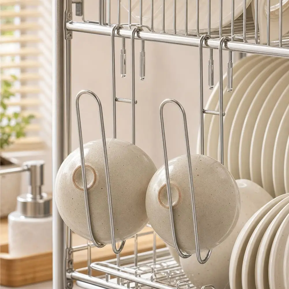 Stainless Steel Hook Multi-Purpose Hook Free Punching Double S-Shape Hook Kitchen Bathroom Door Back Coat Towel Storage
