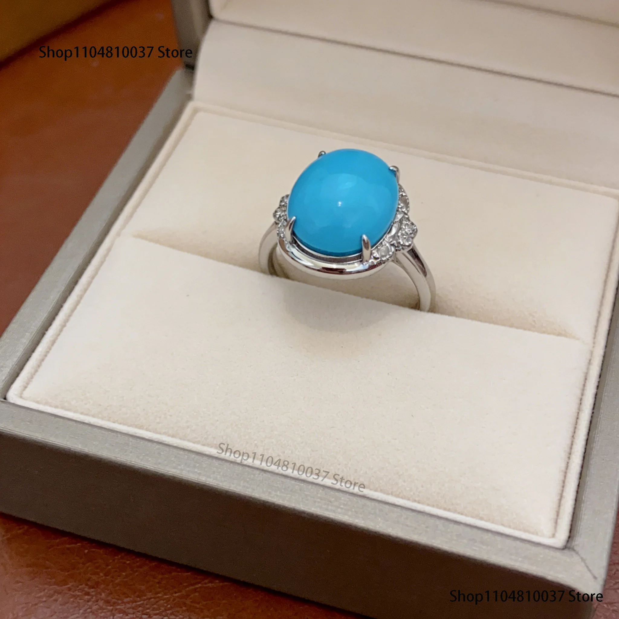

A unique, oversized 925 sterling silver ring with an adjustable blue agate band; a distinctive and sophisticated piece jewelry