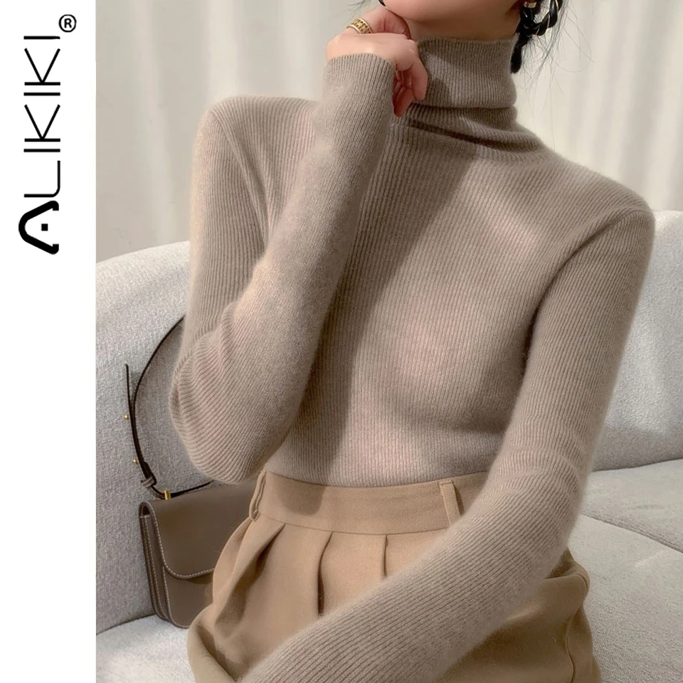 

Women Mock Turtleneck Long Sleeve Shirts Winter Knitted Tops Base Layer Soft Slim Fit Thermal Undershirts Tops For Cold Weather