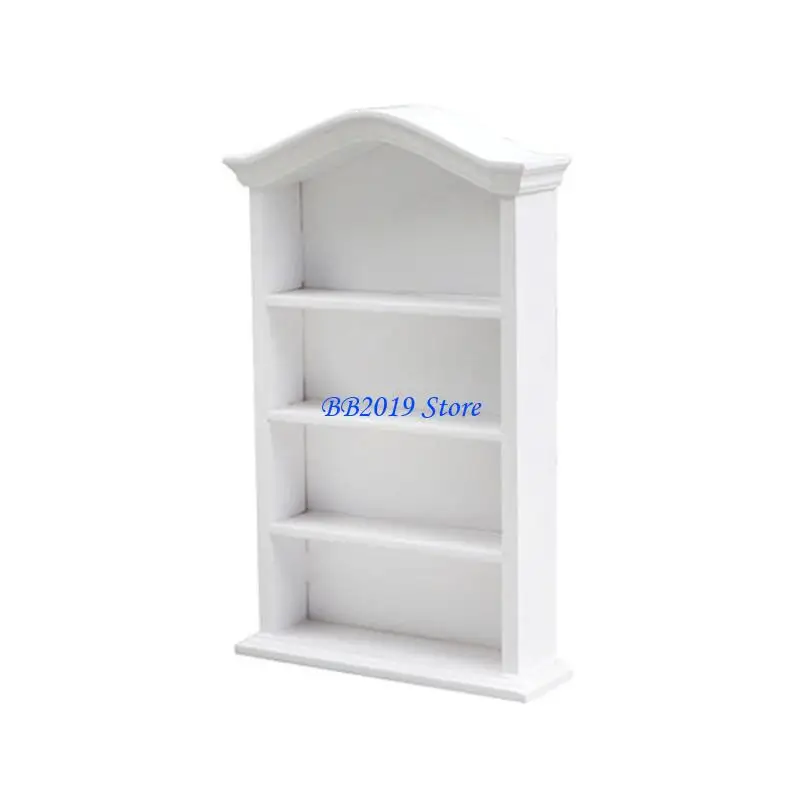 Q0KB 1/12 Puppenhaus Dekoration Zubehör Buch Rack Model Kinder Puppen Spielzeugmöbel