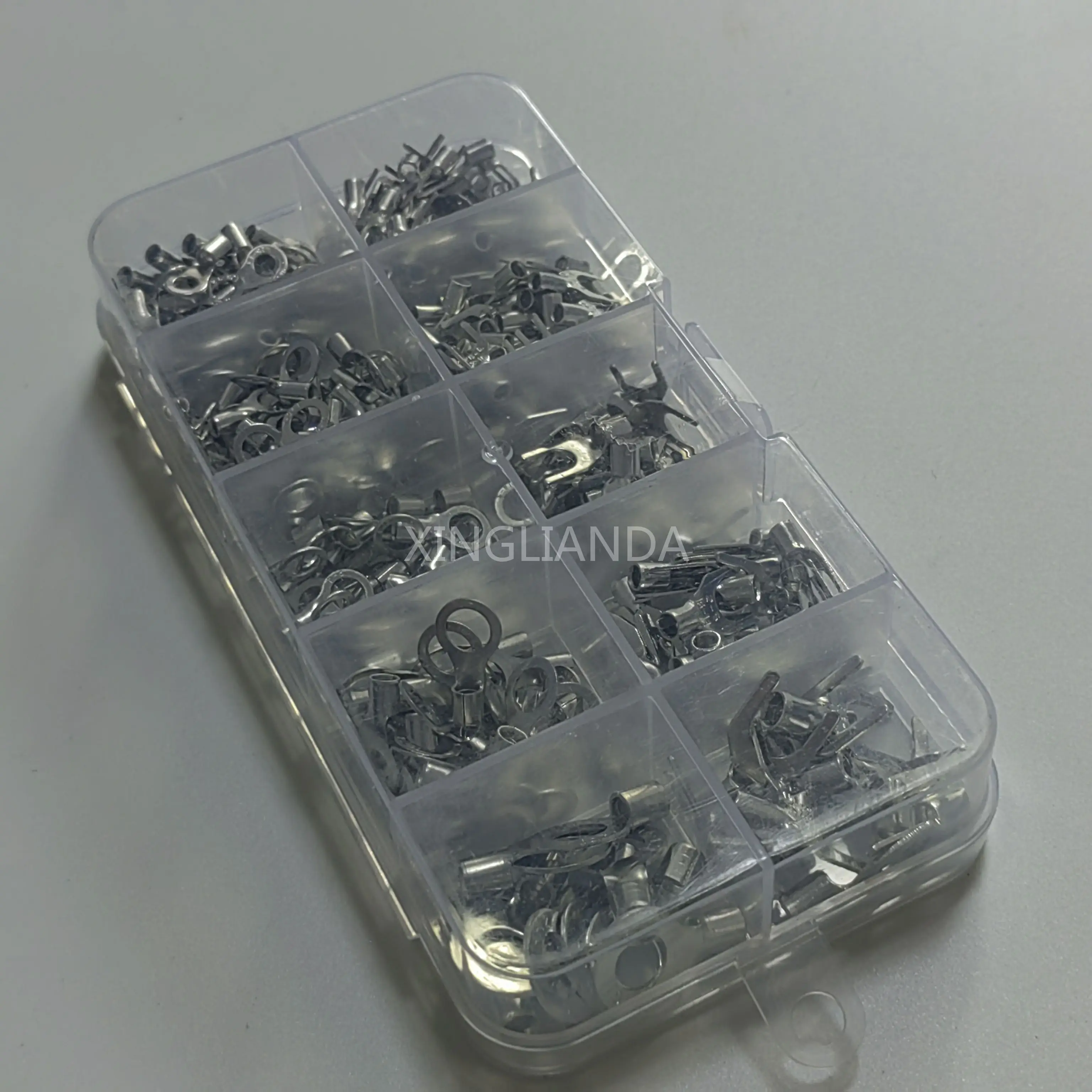 Caja de terminales desnuda prensada en frío, conector de bloque de terminales de nariz de cobre redondo bifurcado OT/UT, 320 Uds.