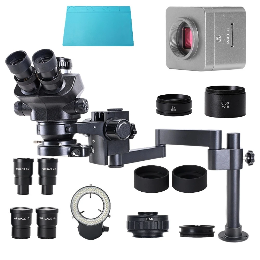 4K Trinocular Stereo Microscope Magnifier For Cell Phone Repair Jewelry Inlay Engraving Precision Inspection Tool