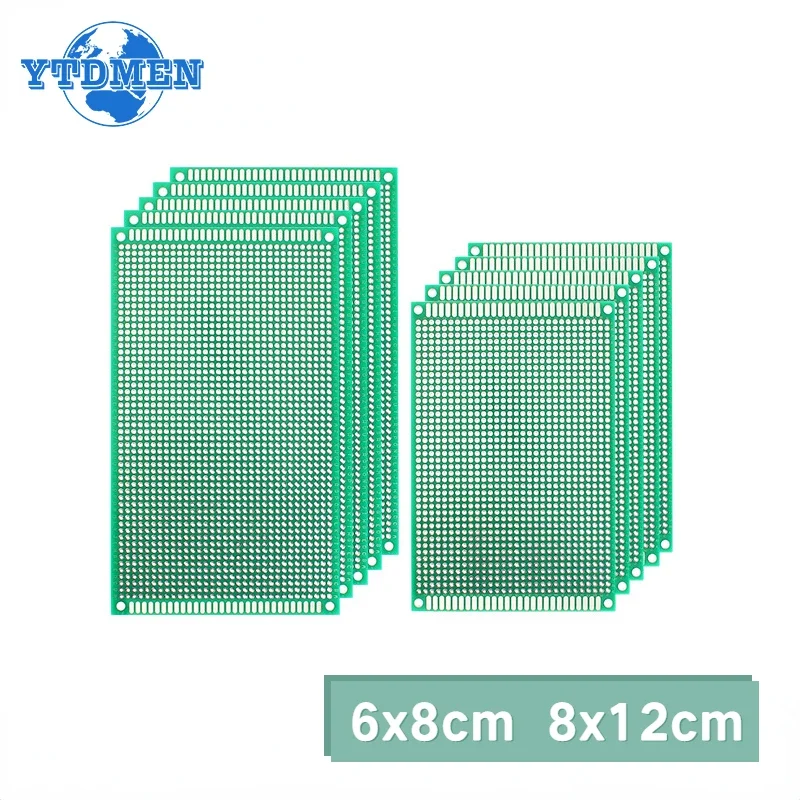 5/10PCS Universal Prototype PCB Green Double Side Printed Circuit Board Protoboard PCB 6x8cm 8x12cm for Arduino