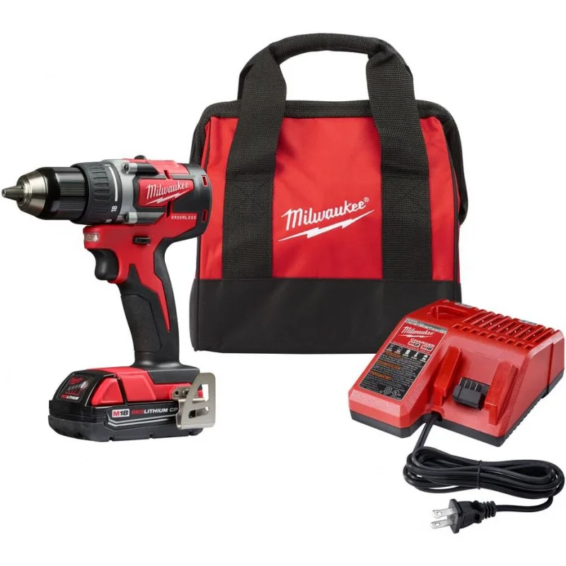 

Milwaukee 2801-21P M18 18-Volt Lithium-Ion Compact Brushless Cordless 1/2 in. Drill/Driver Kit