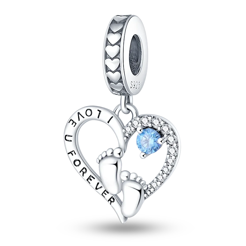 925 Sterling Silver Blue Murano Bead Pansy Flower Dangle Charm Fit Original Brand Bracelet And Necklace  Jewelry Gift