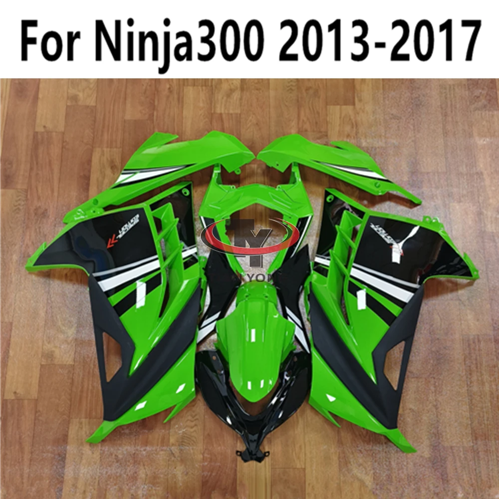 

Bright green black stripe print Cowling For Ninja300 Full Fairing Kit 2013-2014-2015-2016-2017 Fit Ninja 300 Bodywork
