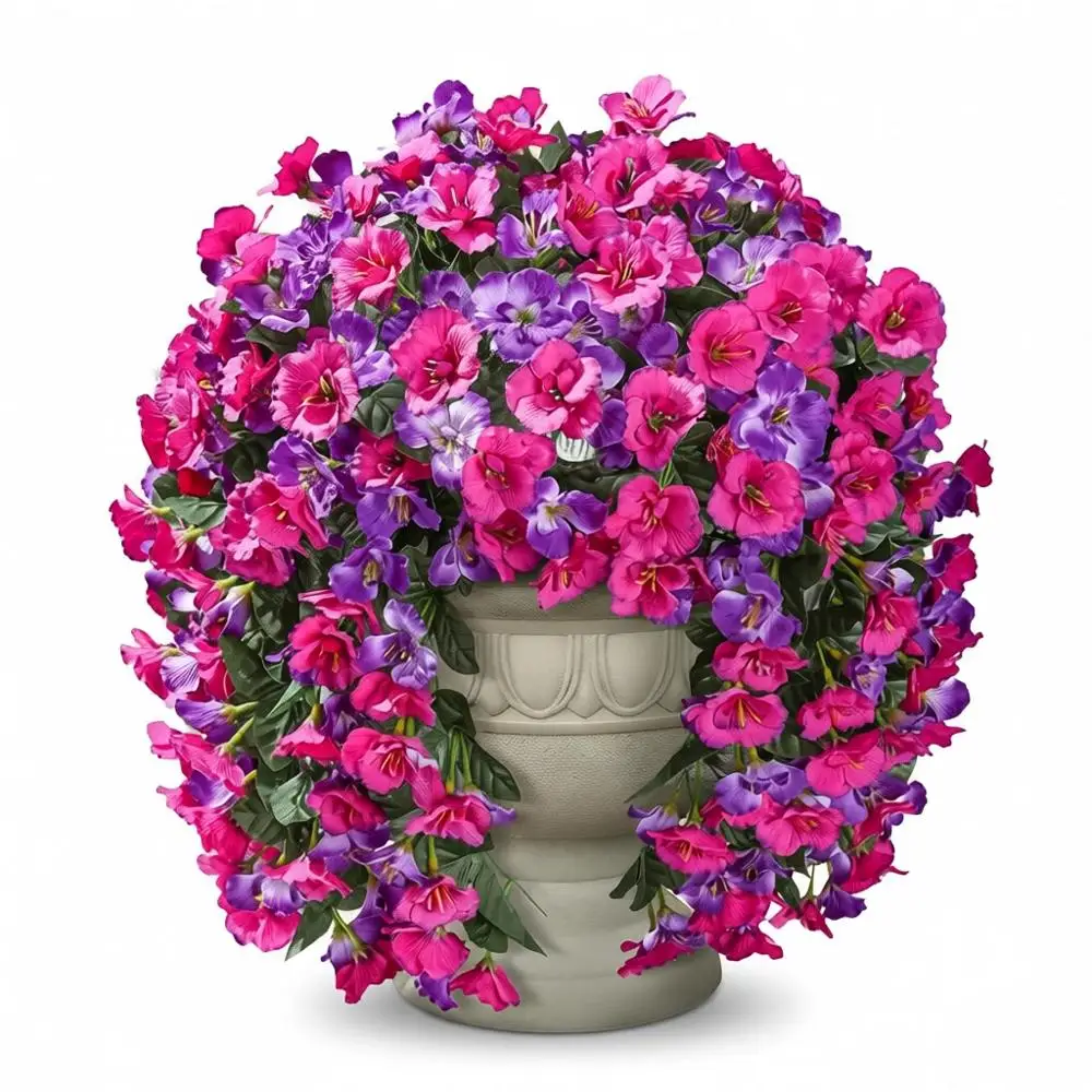 

2 Pack Artificial UV-Resistant Silk Hibiscus Hanging Plants for Outdoor or Indoor Decor