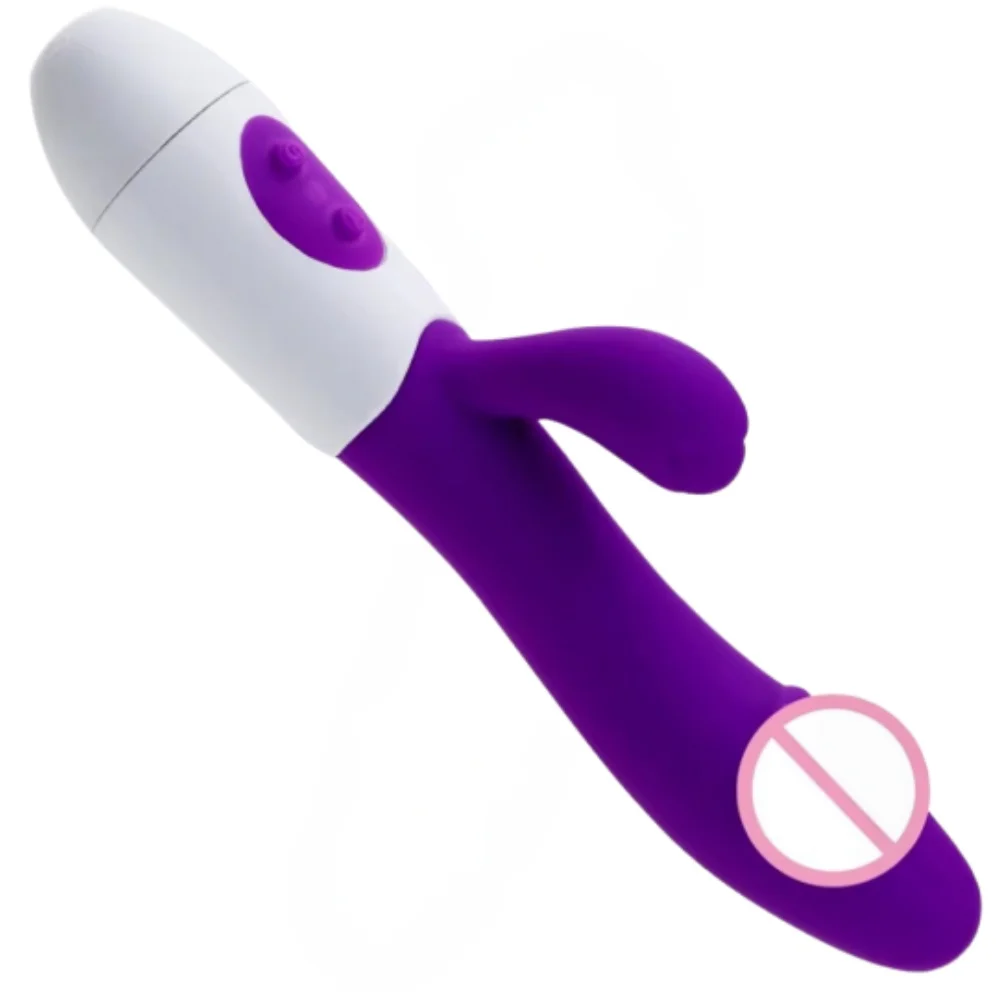 Rabbit Vibrator G-Spot Silicone Dildo Dual Vibrating Clitoris Stimulator 10 Speeds Rechargeable Waterproof Sex Toy for Women