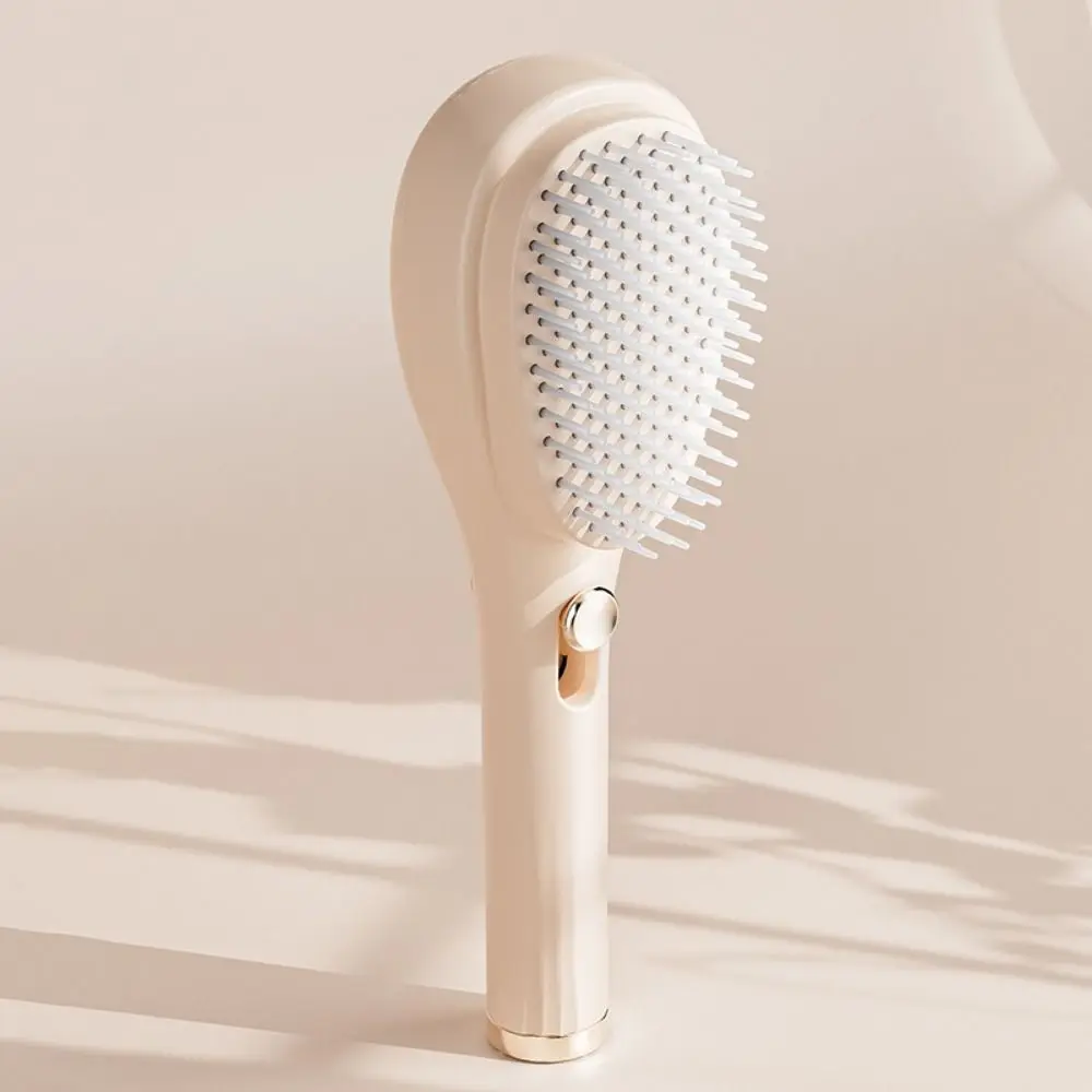 Self-cleaning Portable Retractable Comb Anti-static Hair Scalp Cleaning Telescopic Hair Comb Ergonomic Handle Smooth Hair