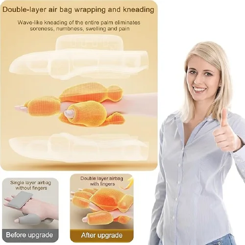 Imagen 2 del producto Masajeador de manos inalámbrico con calor y compresión, masajeador eléctrico portátil para muñecas y dedos, presión ajustable de 5 niveles, el mejor regalo