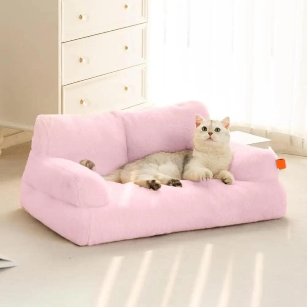 Pet Sofa Bed Cozy Plush Pet Bed for Small to Medium Cats Dogs with Anti-slip Bottom Washable Puppy Sleeping Sofa Soft for Pet