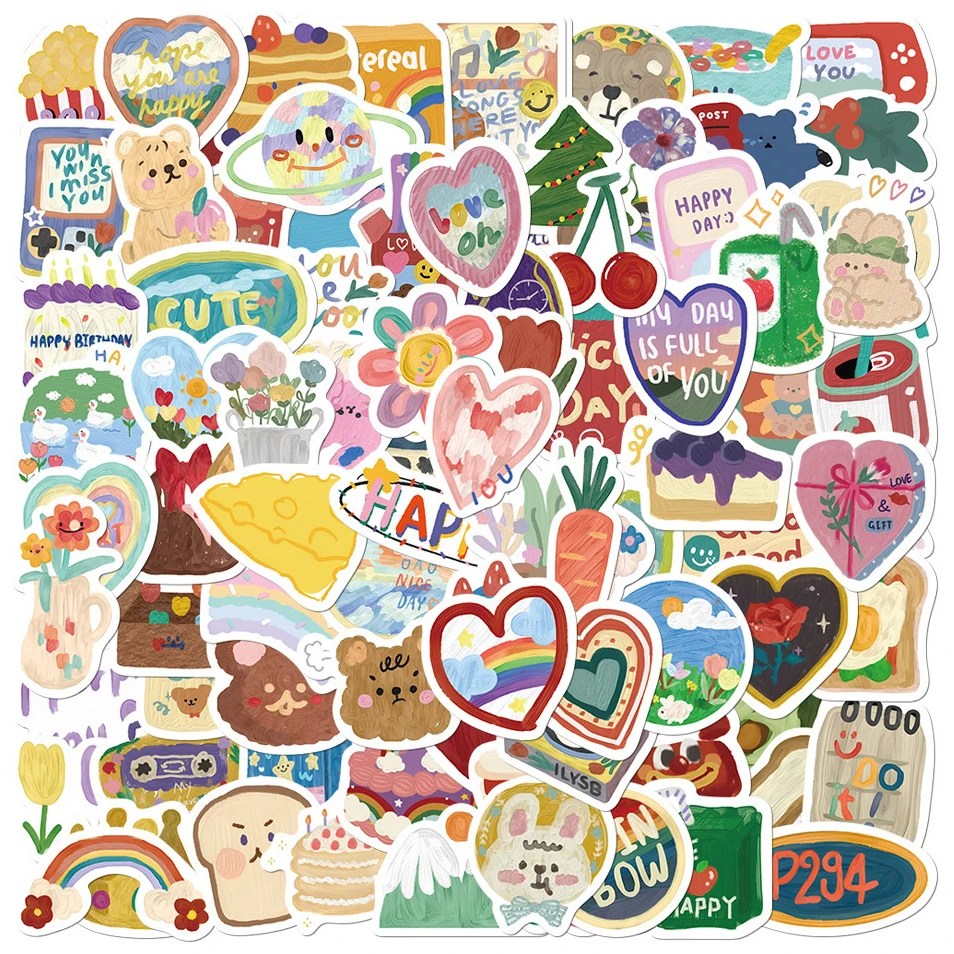 10/30/50PCS Cartoon Cute Pink Stickers Series Pixel Item Ins Style Graffiti Loptop Helmet iPad Notebook DIY Decoration Wholesale